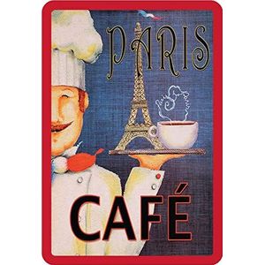 Schatzmix metalen bord koffie Parijs Cafe Eiffeltoren metalen bord wanddecoratie 20x30 cm tin sign