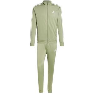 adidas Heren Basic 3-Stripes Tricot Track Suit, tent green/off white, XXL