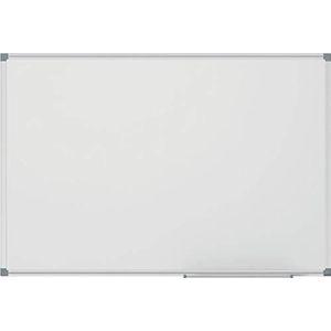 MAUL Maul Standard Whiteboard 45 x 60 cm, aluminium magneetbord met geëmailleerd oppervlak, droog afwasbaar, inclusief pennenhouder, ideaal voor kantoor, grijs