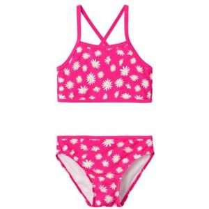 NAME IT NKFZIMONE Bikini Box TB, Roze Yarrow/Aop: bloemen, 146/152 cm