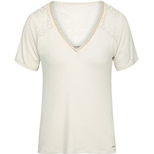 Morgan Dames T-shirt, korte mouwen, met kant, ducha, ivoorkleurig, TL, Ivoor, L