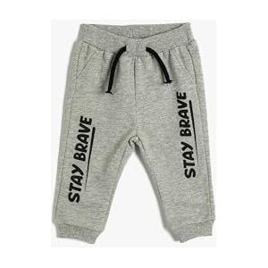 Koton Baybboys Jogger Gedrukt Detail Trekkoord Pocket Brushed Interieur Sweatpants, grijs (023), 9-12 Monate