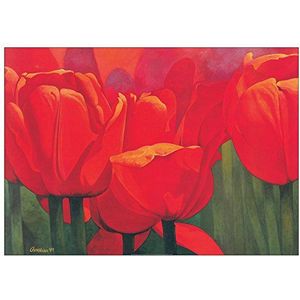 Artopweb EC40125 Christian - Red Time for Tulips, hout, kleurrijk, 100 x 1,8 x 70 cm