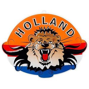 Boland 61723 - Wanddecoratie Holland, 1 stuk, afmeting 65 x 85 cm, Nederland, voetbal, leeuw, kunststof decoratie, wanddecoratie, Europees kampioenschap, themafeest, wereldkampioenschap