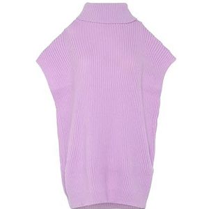 Blonda Mouwloze coltrui-vest voor dames, gebreid, lavendel, maat XL/XXL, lavendel, XL