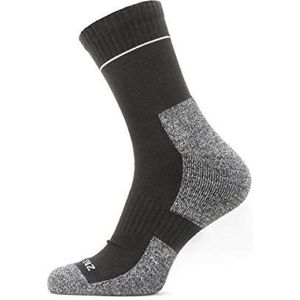SealSkinz Heren Solo QuickDry enkellengte sokken, zwart/grijs, maat S
