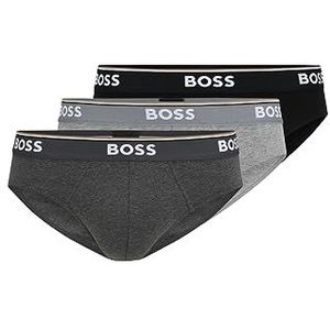 Hugo Boss 3-pack klassieke regular fit stretch slip voor heren, Grijs/Houtskool/Zwart, L