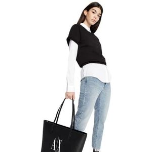 Armani Exchange A|X dames korte mouwen logo van Icon Project sweatshirt, zwart, medium
