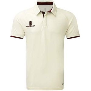 Surridge Sports Heren Ergo korte mouw Cricket Shirt, Kastanjebruin, Medium