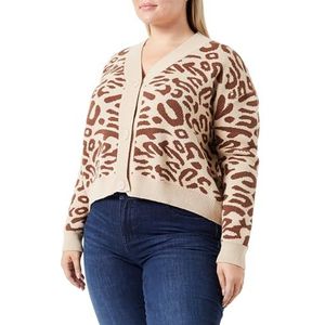 IMANE Dames Cardigan 10410581-IM01, beige bruin, XL/XXL, Beige bruin, XL/XXL