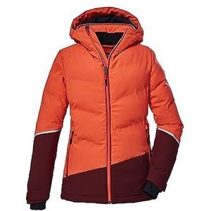 killtec Meisjes Ski-jas/gewatteerde jas met capuchon en sneeuwvanger KSW 178 GRLS SKI QLTD JCKT, coral 176, 39900-000