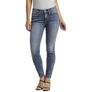 Silver Jeans Suki Mid Super Skinny jeansbroek voor dames, Dark Wash Edk358, 29W x 27L