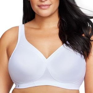 Glamorise MagicLift Seamless Beha voor dames, volledige cups, full figuur, draadloos, sportbeha #1006, wit, 115B