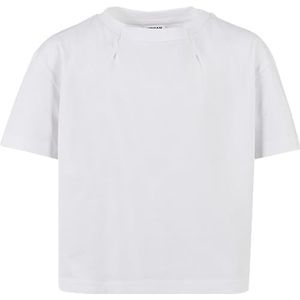 Urban Classics Meisjes T-shirt Girls Organic Oversized Pleat Tee White 146/152, wit, 146/152 cm