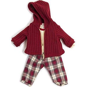 Miniland Poppenkleding Winter Wit/bordeaux 3-delig