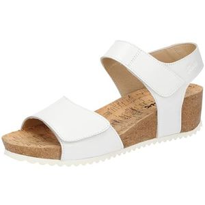 Merk - Sandaal - Effen - Glad Leer - Velcro Sluiting - Middelhoge Hak