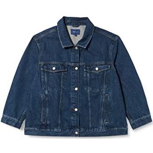 GANT Dames D2. Oversized Denim Jacket, Dark Blue Worn in, S