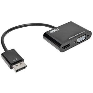 Eaton DisplayPort 1.2 naar VGA/HDMI All-in-One converter adapterbox, 4K @ 30Hz, plug-and-play geen drivers of voeding nodig, 6-inch kabel (P136-06N-HV-V2)