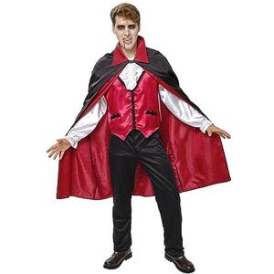 Rubies Graf Dracula Klassiek herenkostuum, vest met muts, broek en cape, officieel Halloween, carnaval, feest en cosplay