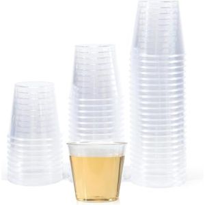 Kolamom 50 stuks plastic bekers, 3 cl/30 ml borrelglaasjes plastic, wegwerp transparante plastic bekers voor proeverijen, verjaardagen, banketfeest, bruiloften