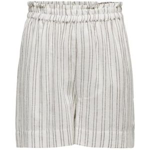 ONLY Onltokyo Hw Lin Blen STR PNT Noos Shorts voor dames, Helder wit/strepen: cub, XXS