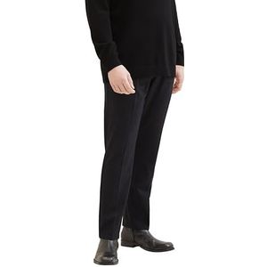 TOM TAILOR Heren Plussize broek, 34047 - Zwart gestippeld structuur, 40W x 30L