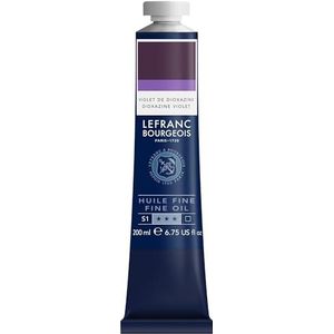 Lefranc Bourgeois 301821 Fijne olieverf van uitstekende kwaliteit, lichtecht met een gelijkmatige consistentie, tube van 200 ml, ideaal voor spieraammen, canvas, schilderbord - Blauw Violet