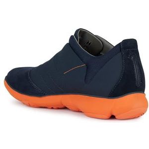 Geox U Nebula B Sneakers voor heren, Navy Oranje, 45 EU