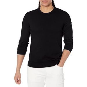 Armani Exchange Heren Crew Neck Front Embroidered Sur Ton Logo Pullover Sweater, zwart, M