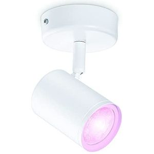 WiZ Opbouwspot Imageo 1-Lichts GU10 - Gekleurd en Wit Licht - Slimme LED Verlichting - Draaibare Spot - GU10 - 1 x 5 W - Wit