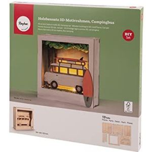 Rayher Set van hout camping car, FSC Mix Credit, naturel, 24 x 24 x 6,5 cm, 13-delig, box 1 set, 64512505