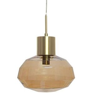 Glazen lamp hanglamp goud modern woonkamerlamp bruin