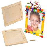 Baker Ross AW724 Grote houten fotolijst (4 stuks) – voor kinderen om te knutselen, vormgeven en cadeau te geven,gesorteerd