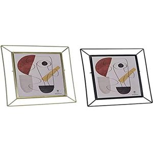DKD Home Decor Fotolijst van metaal, modern glas (2 stuks) (28 x 33 cm)