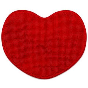 Sweet Home, Badtapijt in rode hartvorm, antislip - 60 x 50 cm
