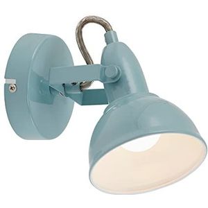 Briloner Lampen - Wandlamp, wandspot met draai- en zwenkbare spot in retro/vintage design, fitting: E14 max. 40 watt, metaal, afmetingen: 15,6 x 10 cm, kleur: mintwit