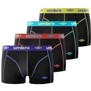 Umbro UMBW/1BCX4 boxershorts voor heren, 4 stuks, Meerkleurig, M