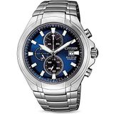 Citizen Heren Chronograaf Eco-Drive horloge met titanium armband, blauw, armband