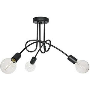 Light-Home Industrieel Pendellamp Edison - Moderne Hanglampe voor Woonkamer, Slaapkamer Eetkamer en Keuken – Metaal - 3 Lichtbronnen - Grafiet