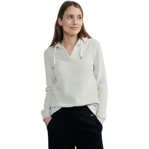 Cecil Dames Stripe Structure Hoody, Vanilla White, L