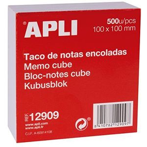 APLI 12909 - Kladblok 100 x 100 mm 500 vellen wit