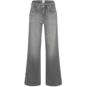 Brax Style.Morgan Heritage Denim Wide Leg broek voor dames, 08 Used Light Grey, 26W / 32L