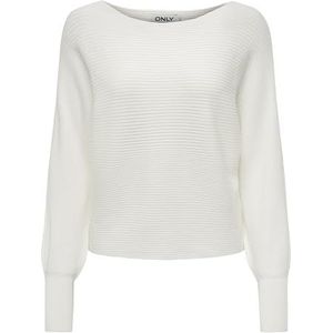 ONLY Dames Onladaline L/S Short Pullover KNT Noos Pullover, wit (snow white), L