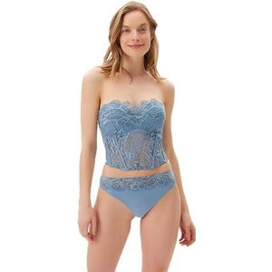 Dagi Blue Fashion Gebreide Braziliaanse Regular Waist Lace Braziliaans, Blauw, M, blauw, M