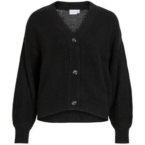 VILA Gebreid vest 'VILOU'  zwart