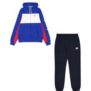 Champion Legacy Retro Sport (220412) - Soft Compact Powerblend Fleece Hooded Trainingspak, Diepblauw/Marineblauw (BAI/NNY/WHT), XS Heren FW24, diepblauw/marineblauw (BAI/NNY/WHT), XS