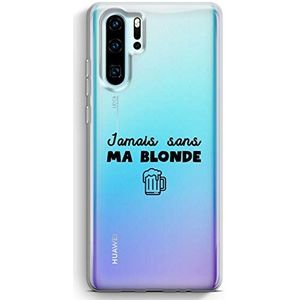 Zokko Beschermhoes voor Huawei P30 Pro Jamais zonder Mijn Blonde – zacht transparant zwarte inkt