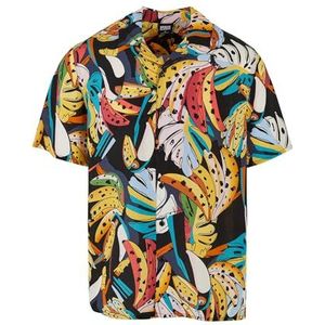 Urban Classics Herenshirt Viscose AOP Resort Shirt, casual overhemd voor mannen, met bloemenprint, verkrijgbaar in vele kleurvarianten, maten XS-5XL, Toucans, XL