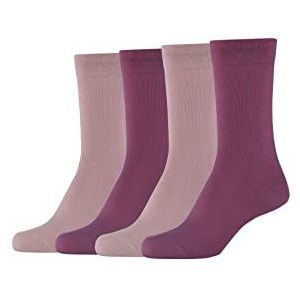 Camano 1102000000 - dames ca-soft katoenen sokken 4 paar, damson, maat 35/38, Damson, 35 EU