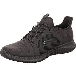 Skechers Elite Flex-52640 Slip On Sneakers voor heren, Black Mesh Trim, 47.5 EU